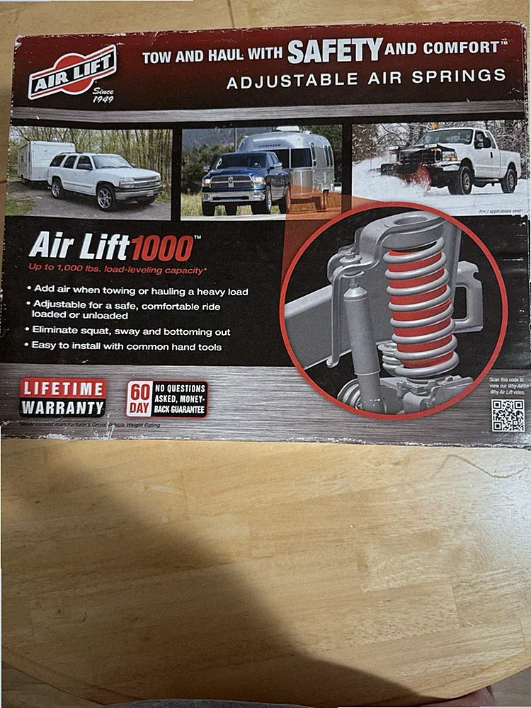 Air Lift 1000 Adjustable Air Springs Kit #60783 Open Box
