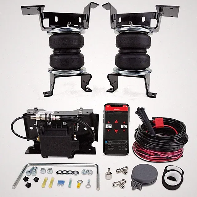 Air Lift Air Springs & WirelessAIR App EZ Compressor Kit for Silverado Sierra HD