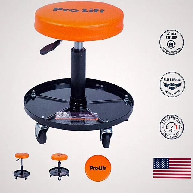 Compact Pneumatic Stool with 5 Casters - 15 to 20 Inch Height, 300 lbs Capacity