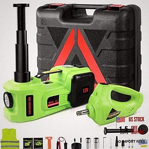 Electric Car Jack Kit 5Ton 12V Car Jack(Lifting Range: Jack+Wrench+Air Pump
