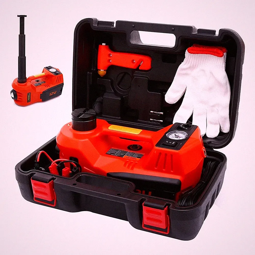 ROGTZ Electric Car Jack 5 Ton 12V Hydraulic Car Jack with Tire Inflator Pump and